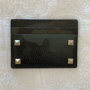Valentino Camouflage Studded Card Holder Wallet